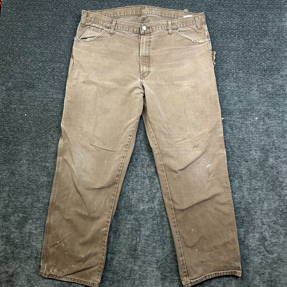 Dickies Sanded Duck Relaxed Fit Carpenter Pants Men's Brown Workwear - 40X32